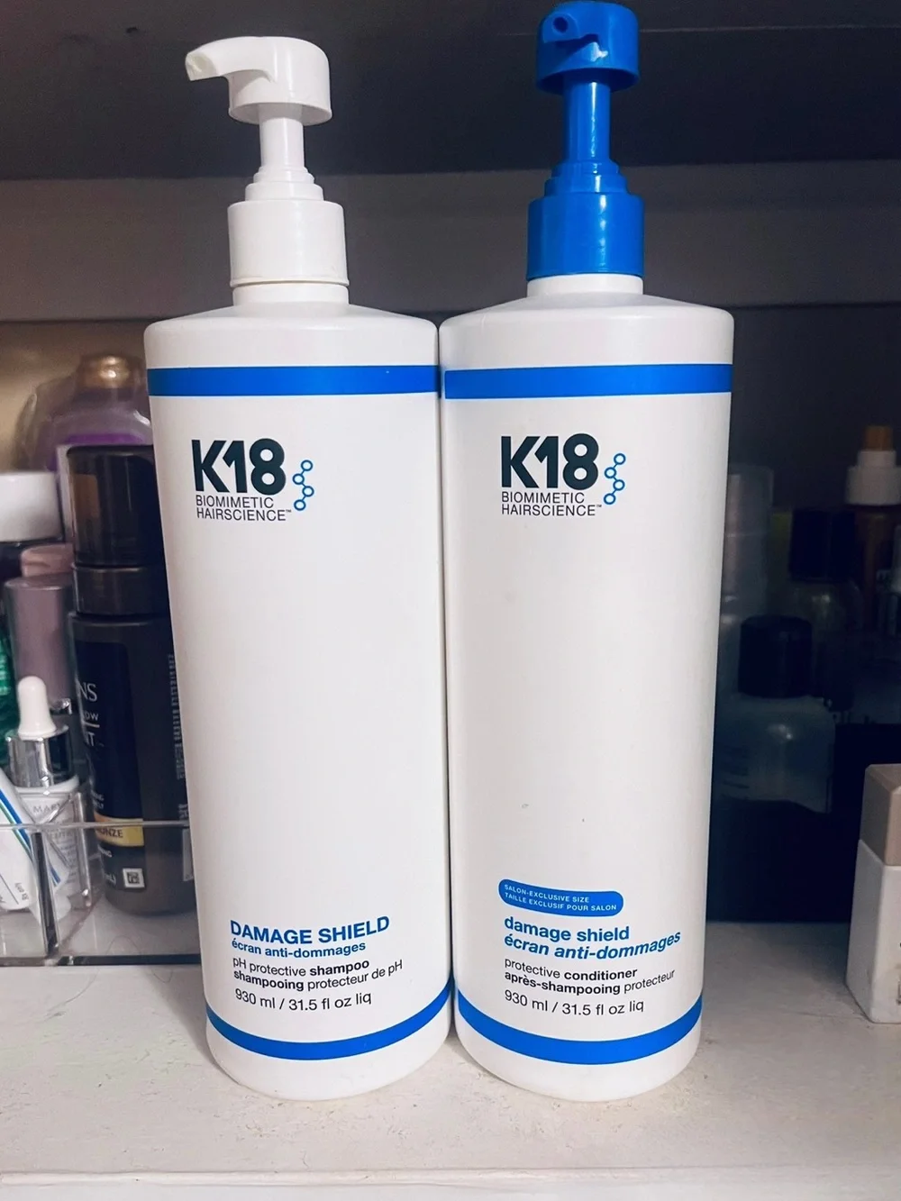 K18 Damage Shield Conditioner — White with Blue Accents